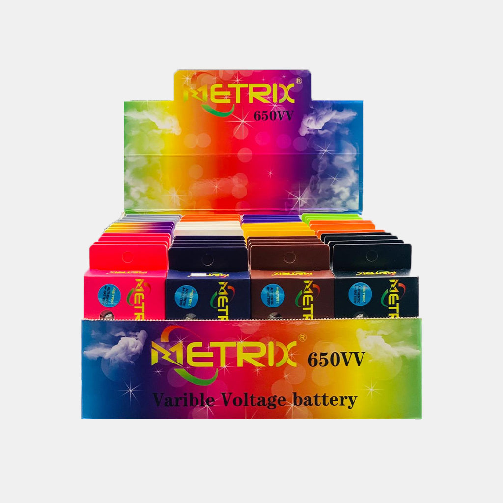 metrix vape battery Metrix 650 Mah Variable Voltage Battery Display (48 Count) – Metrix Distributions