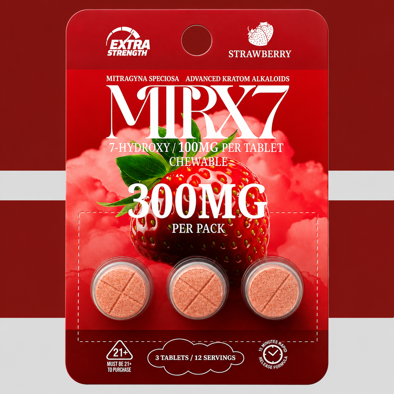 MTRX7 7-HYDROXY 100MG TABLETS 3-PACK - DISPLAY OF 10