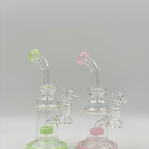 8 INCH GLASS WATER PIPE WITH SLIME COLOR PERK