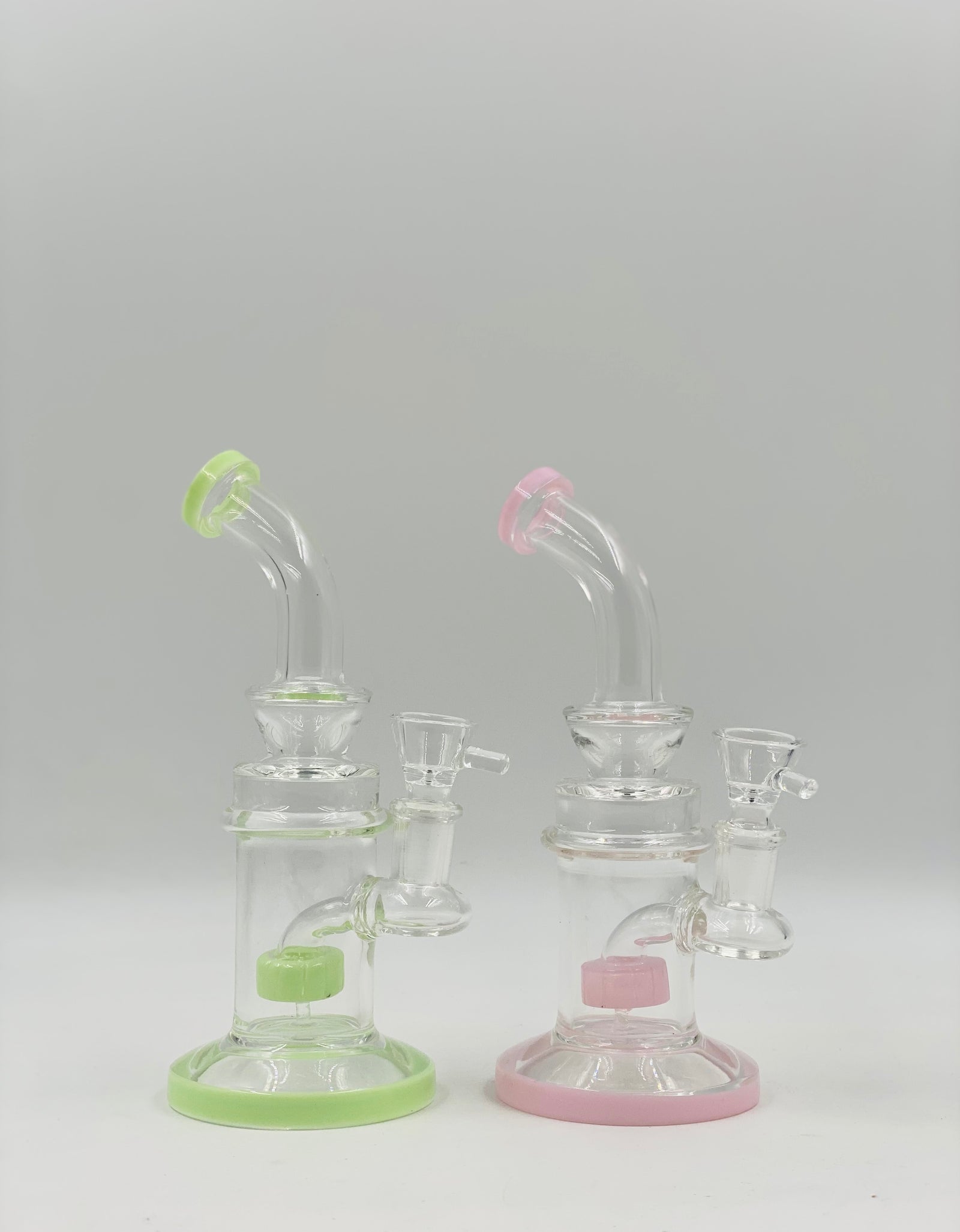 8 INCH GLASS WATER PIPE WITH SLIME COLOR PERK