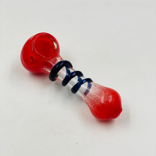 4 INCH FRIT COLOR SPIRAL ART HAND PIPE