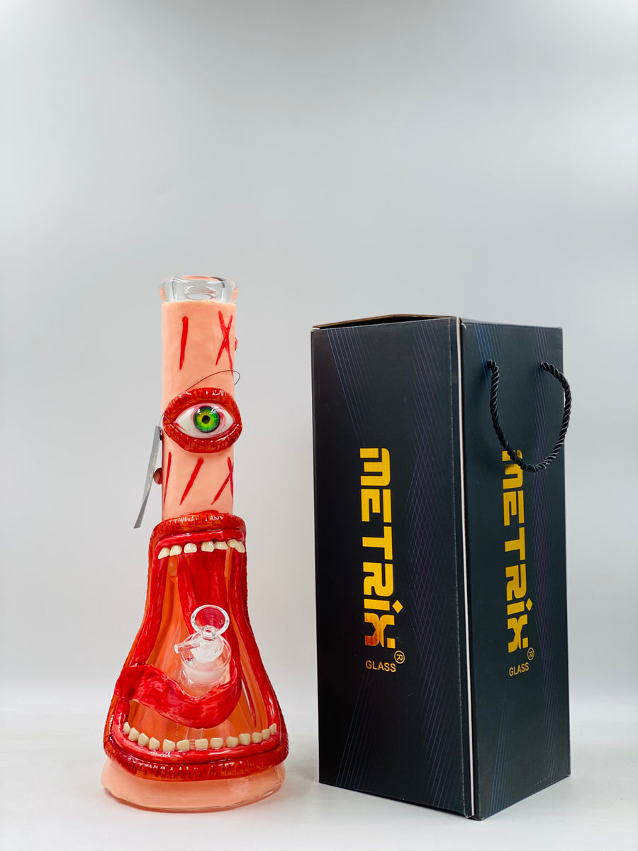 METRIX 9 MM HEAVY GLASS ANIMAL FACE 3D WATER PIPE – Metrix Distributions