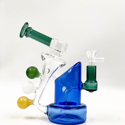 WP 1003/ METRIX 14 INCH WATER PIPE WITH 3 AMERICAN COLORS MARBLE WITH RECYCLE FUNCTIONAL